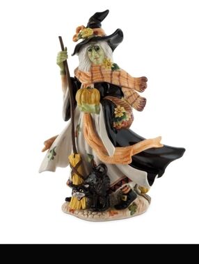 Vintage Fitz & Floyd Halloween Harvest Witch Figurine, 17 Inches Tall, NEW